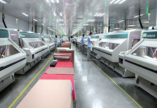 Drilling production line at RF PCB Manufacturer
